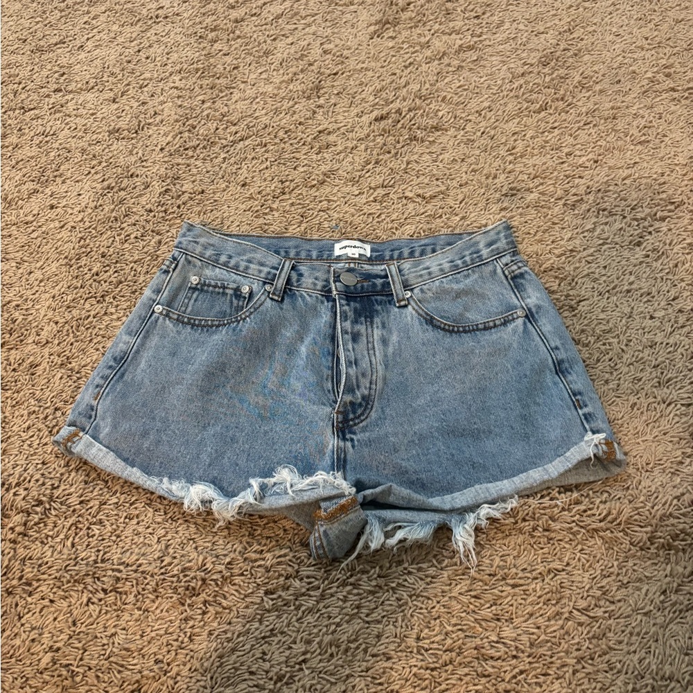 Superdown Distressed Blue Jean Shorts